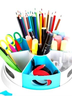 Rotating Desk Organizer Caddy - Multi Color Or Black And White